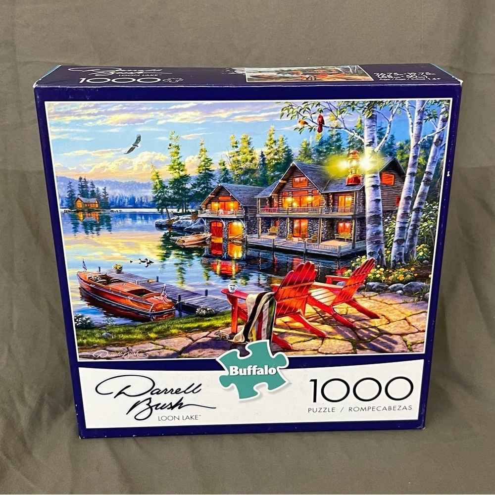 Buffalo Games & Puzzles 1000 Piece Jigsaw Puzzle Darrell Bush “Loon Lake”